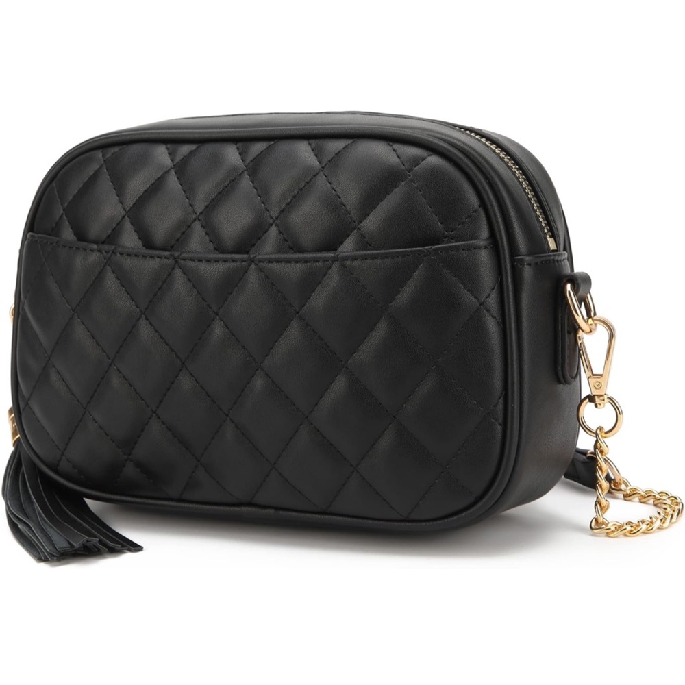 Lola Mae black quilted crossbody / shoulder bag